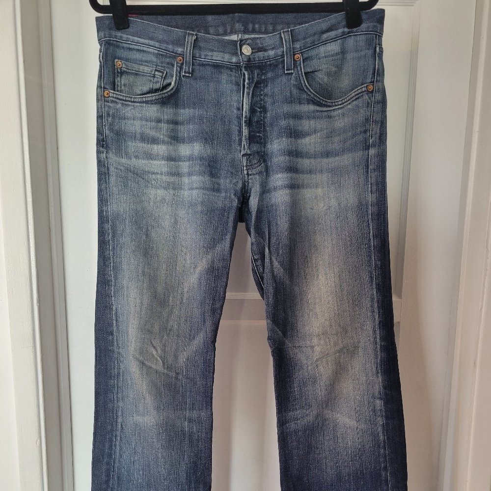 7 For All Mankind Jeans 34 Relaxed Worn Broken In Seven Denim